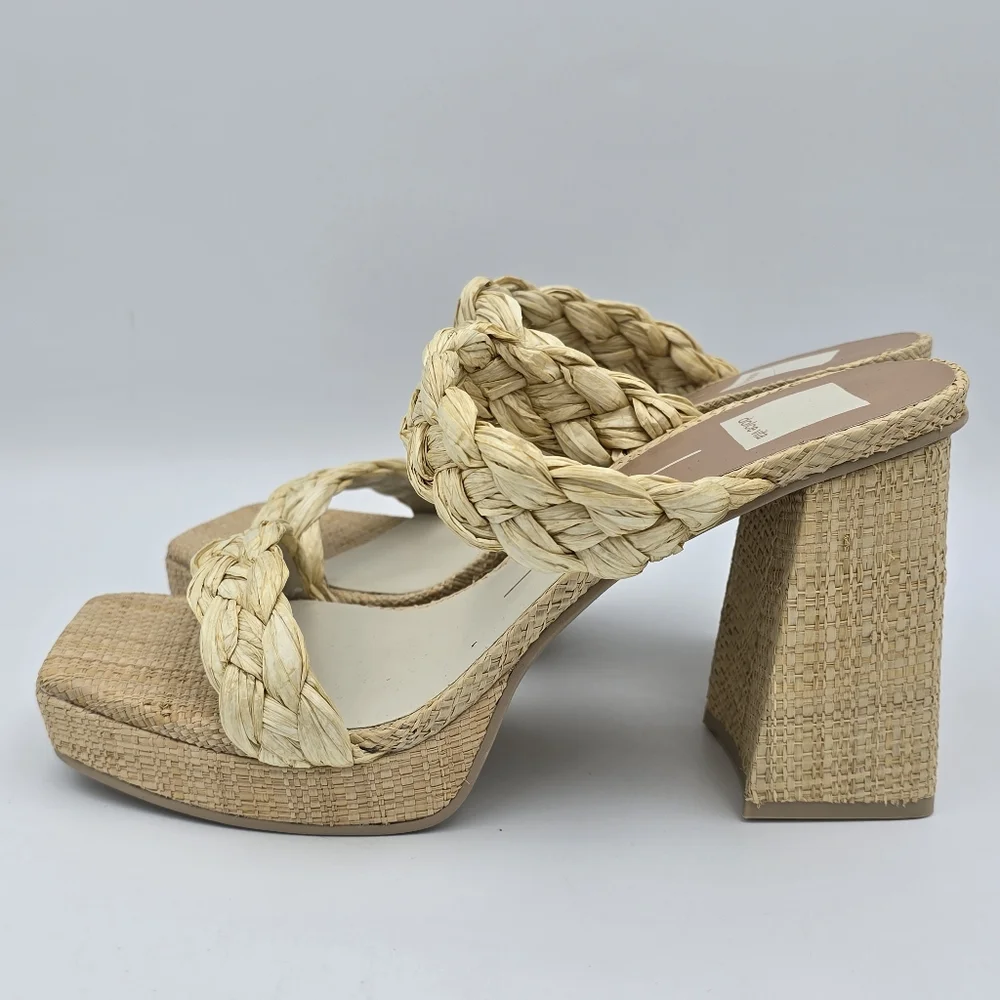 Dolce Vita Braided Natural Raffia Platform Sandal - Picture 5 of 14